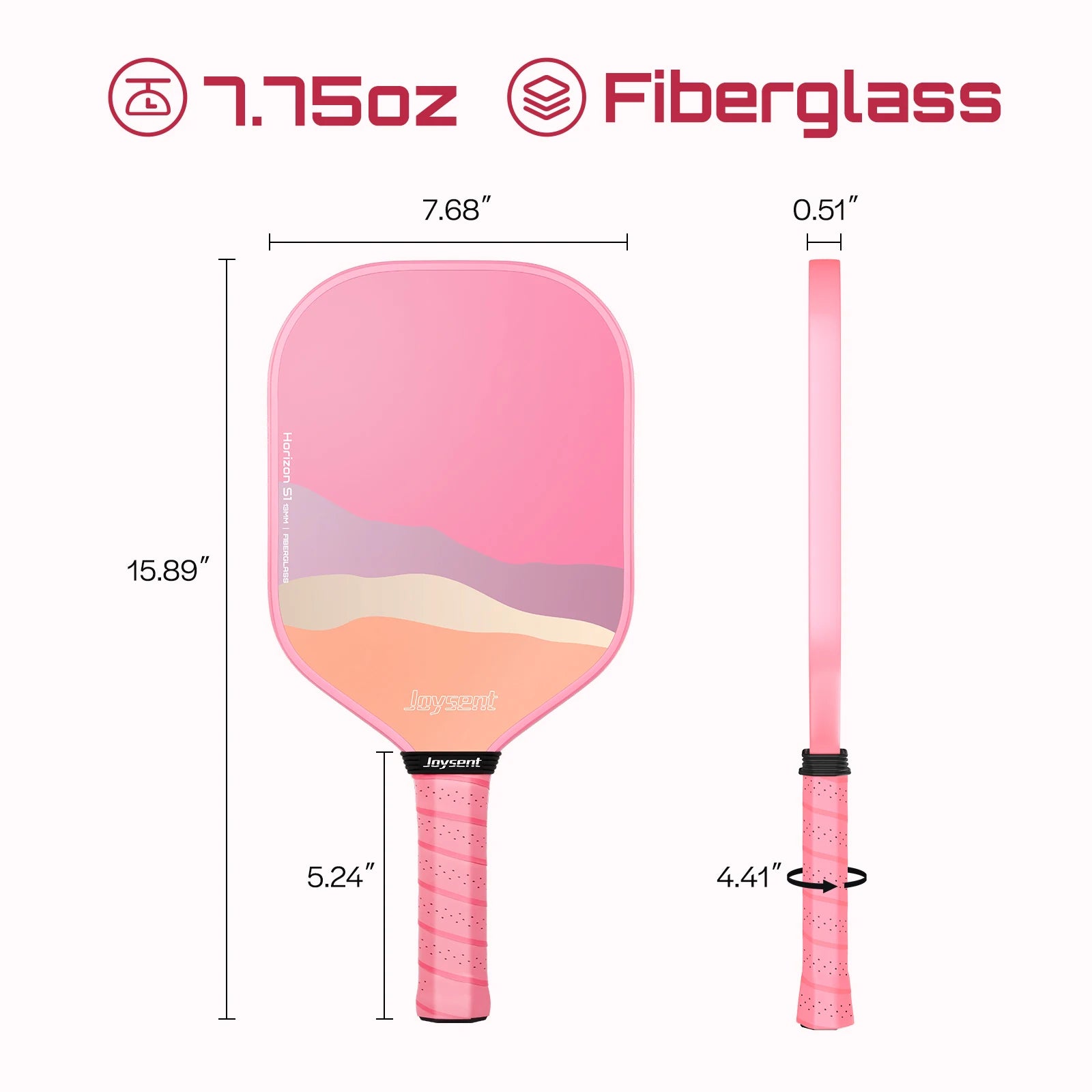 Joysent Pickleball Paddle Racket  Fiberglass Control Honeycomb Core 13mm for Men Women Beginners and Intermediate Players